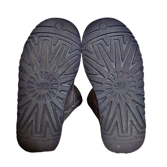 Ugg Bailey Bow Purple Gray Metallic Lizard Suede Sheepskin Ankle Boot 4 US/34EU - Picture 8 of 14